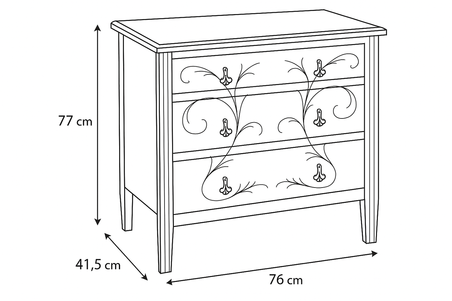 Commode peinte signée BCM HL