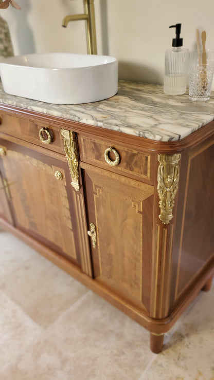 Meuble vasque style Louis XVI