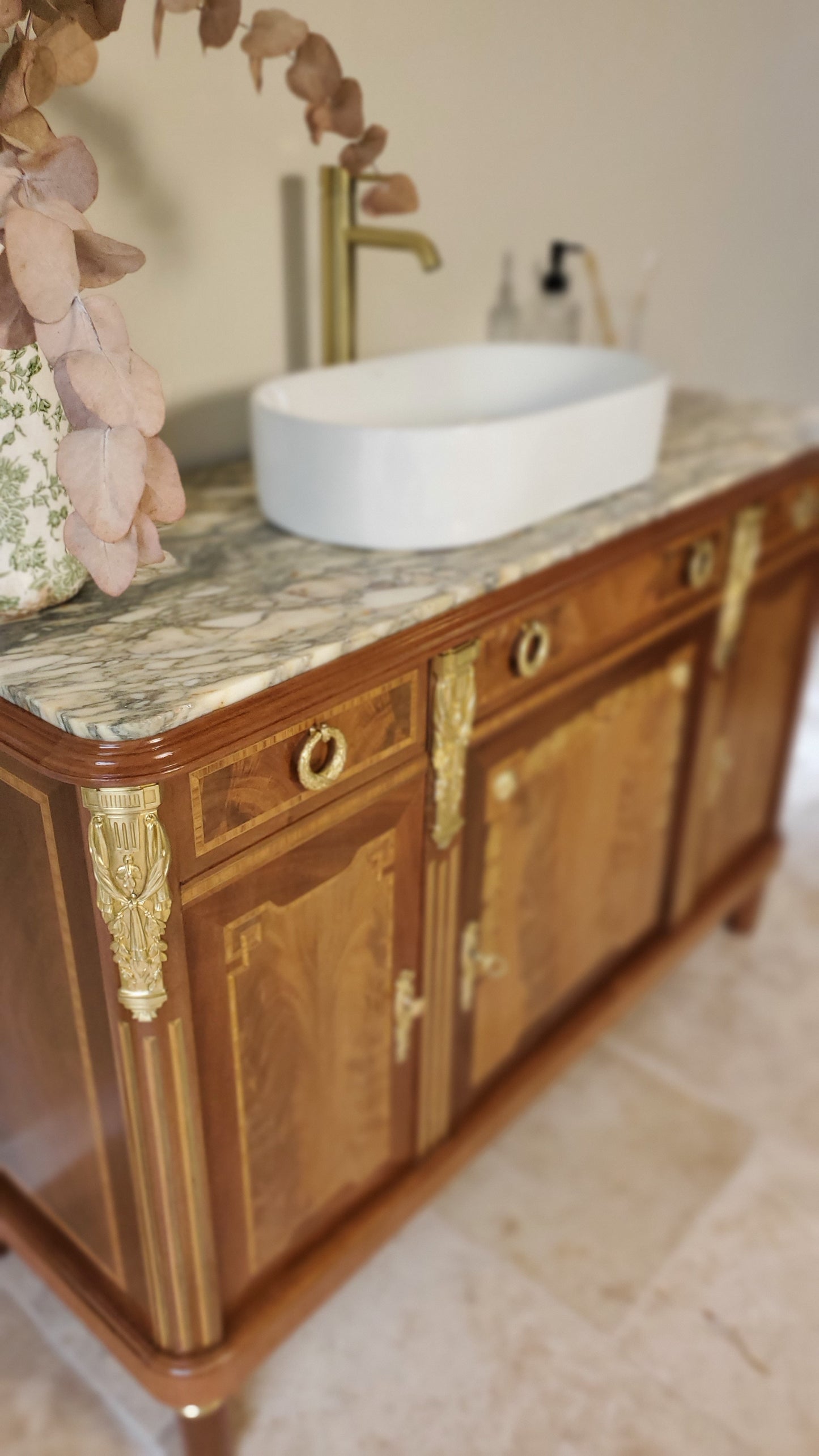 Meuble vasque style Louis XVI