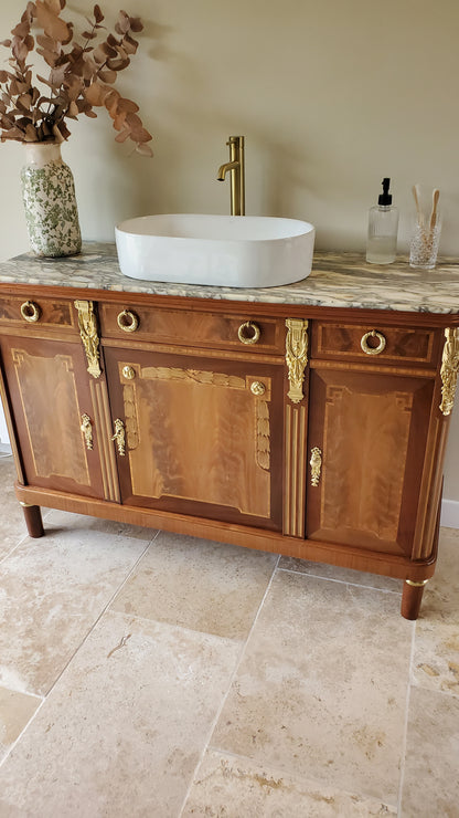 Meuble vasque style Louis XVI