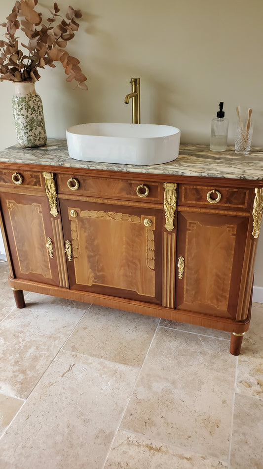 Meuble vasque style Louis XVI