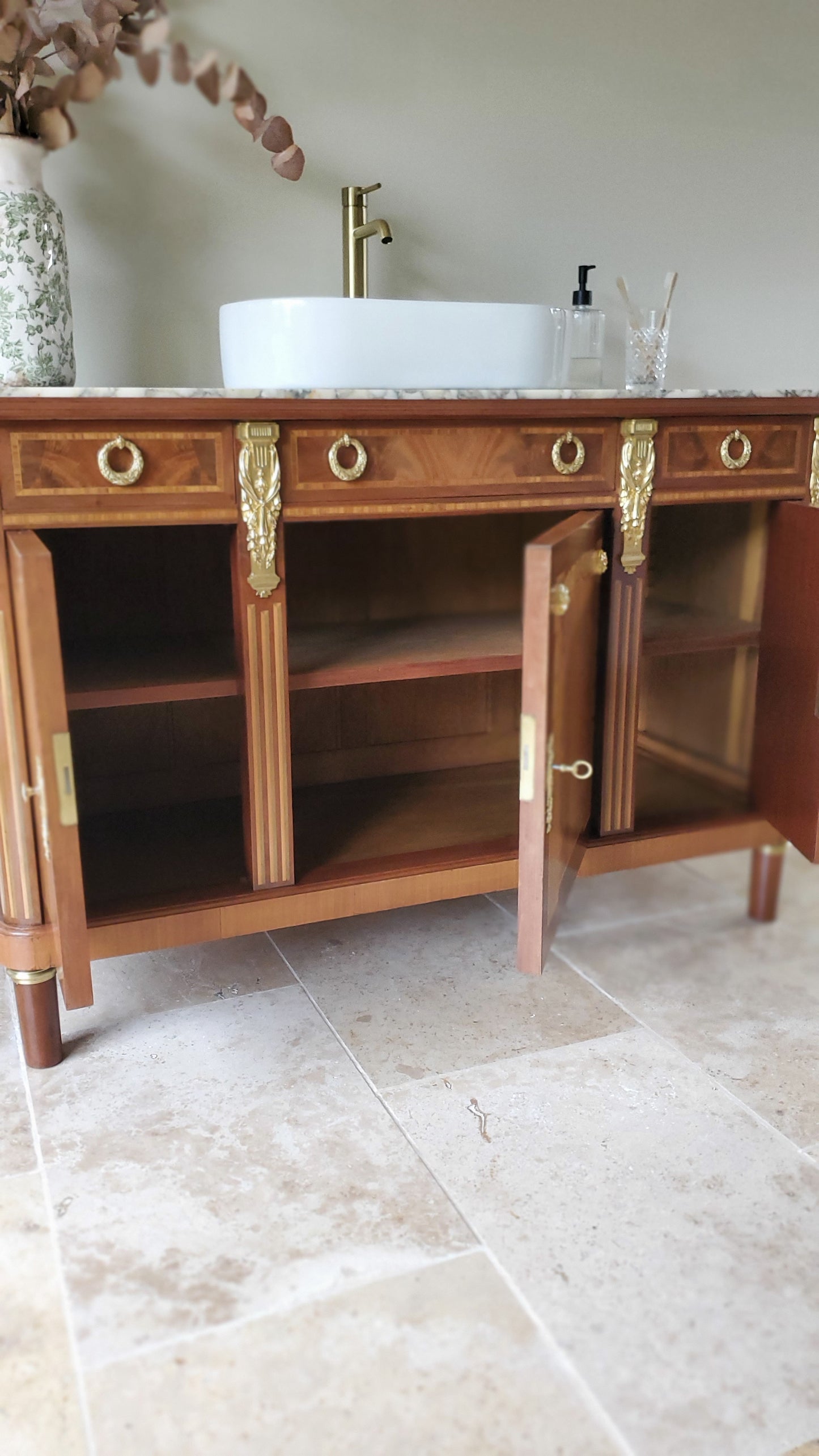 Meuble vasque style Louis XVI