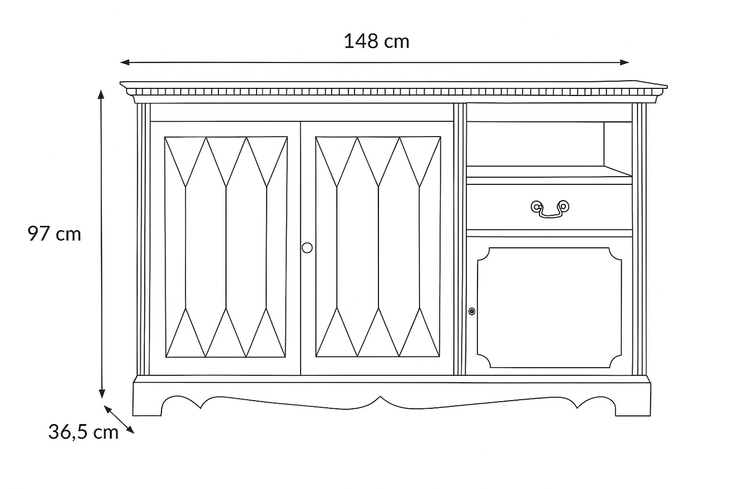 Buffet anglais bleu profond