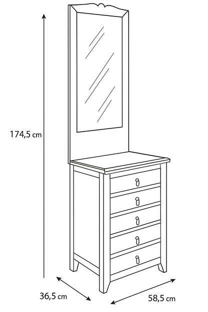 Chiffonnier à miroir vintage