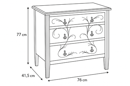 Commode peinte signée BCM HL